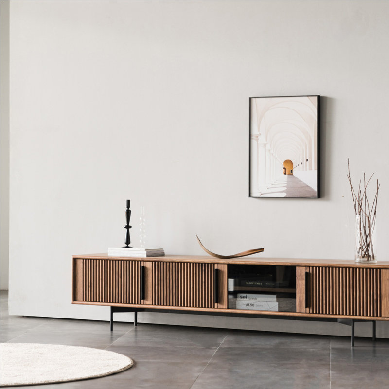 Creative Style TV Stand Audio Visual Cabinet, 70.87", Black Walnut