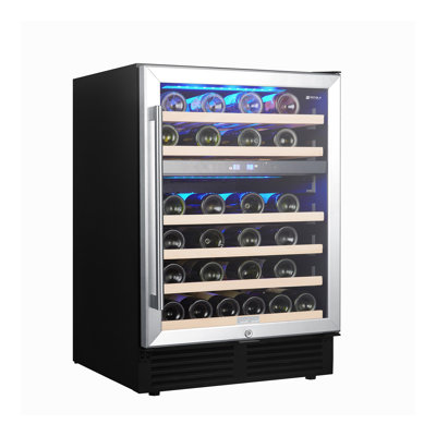 Wine Cooler 24 Dual Zones inch Wine Refrigerator 46 Bottles Built-in Wine Fridge Under Counter or Freestanding  Auto Defrost 6 Removable Shelves Glass -  LIYU, LIYU-XX-W85533515