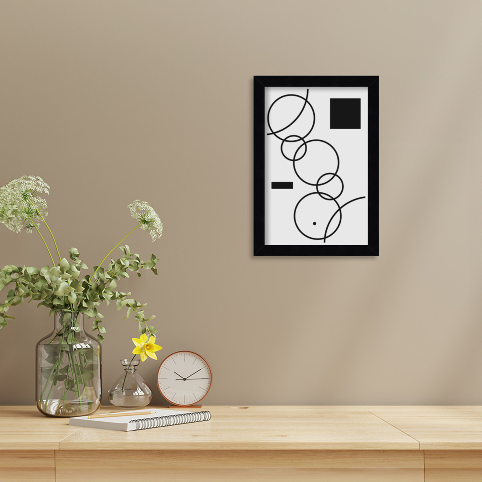 Minimal Shapes No 1 by Jay Stanley, Black, 13" H x 9" W x 1" D