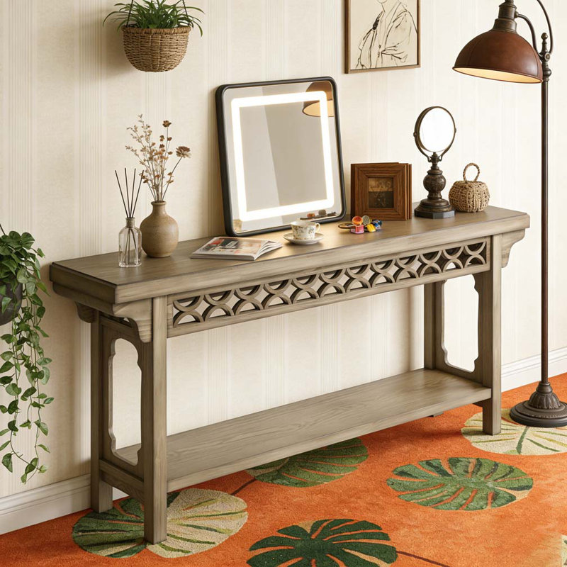 Table basse avec rangement Farmhouse, Gris