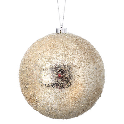 8" Iced Metallic Ball Ornament