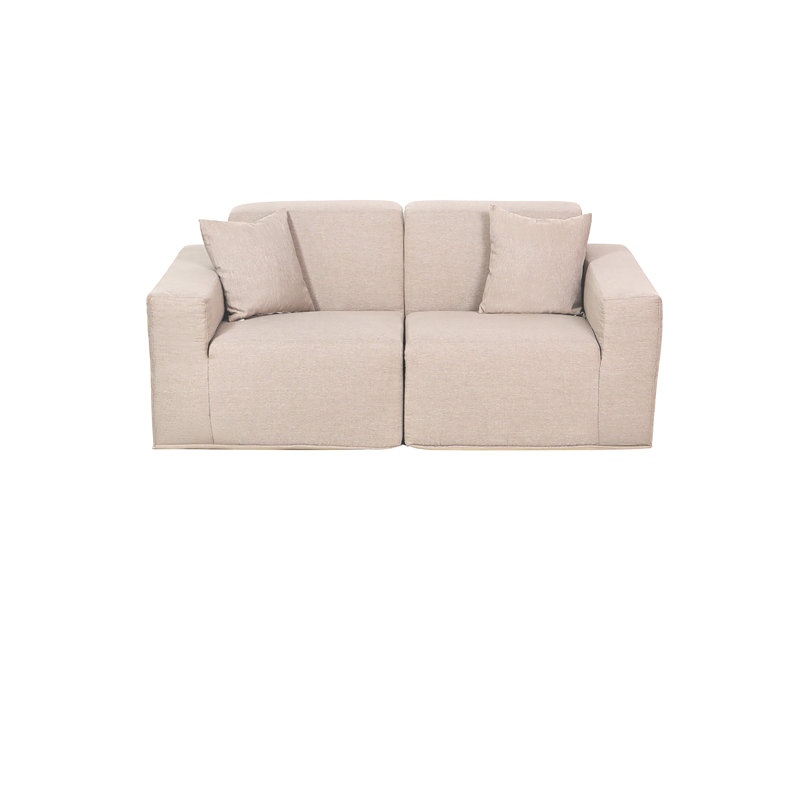 Deko Living 2 Place Seating  Beige Outdoor Compression Foam Sofa Set
