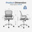 Ergonomic Mesh Task Chair with Fixed Arms-148157369-148157365