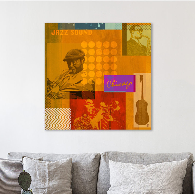 « jazz ii », reproduction d’impression sur toile tendue, H 36 po x l 36 po x P 1,5 po