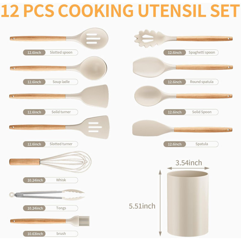 Ensemble d'ustensiles de cuisine 12 pièces