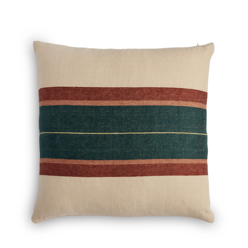 Paulina Striped Linen Reversible Throw Pillow