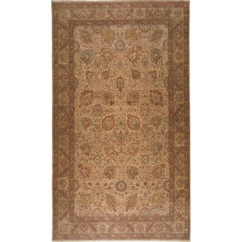 Wool Oriental Area Rug in Gold