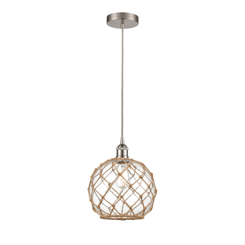 Luminaire suspendu simple à 1 lumière Larocque, Clair/Brun, gris