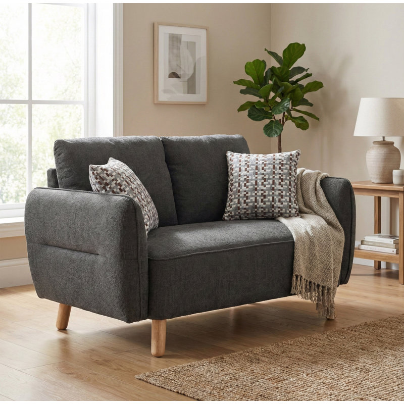 Gladding 2 Seater Loveseat, Dark Grey