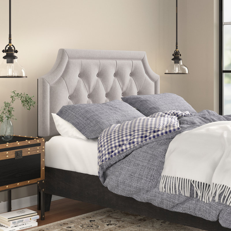 Amery Upholstered Headboard, Full, Grayish Beige