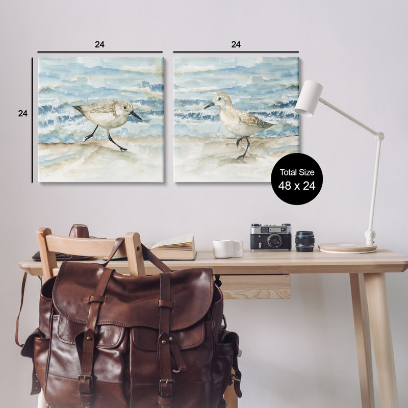 Ensemble de toiles 2 pièces Sandpipers, H 24 po x l 24 po