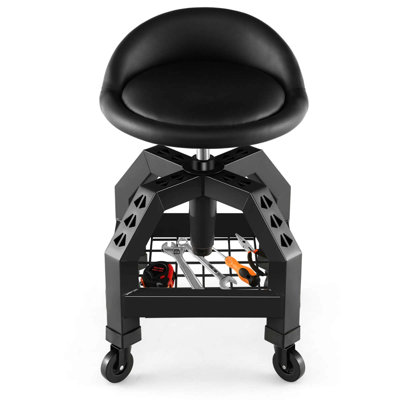 Inbox Zero Rolling Seat Mechanic Stool Chair With Tool Tray 4 Universal Wheels For Factory by Inbox Zero