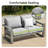 Adden Hand-Painted Aluminum Outdoor Loveseat With Gray Cushions-122591355