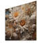 «White and Orange Daisy Efflorescence Waltz» - marguerites blanches, art mural sur bois de pin naturel-79632533