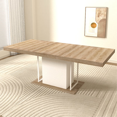 Table de salle à manger extensible, 160 à 200 cm, saveur de bois vieilli, 6 à 10 sièges, chêne blanc, impression de couleur unie, Occupants, robuste
