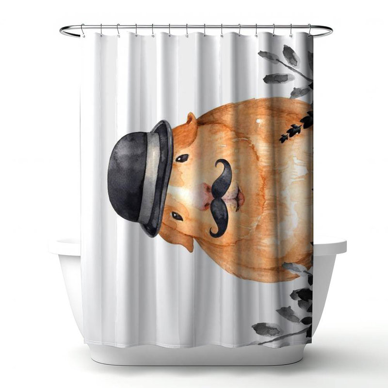 Shower Curtain CH6 – Polyester Shower Curtain, Dye Sublimation Print, 71" W × 74" L
