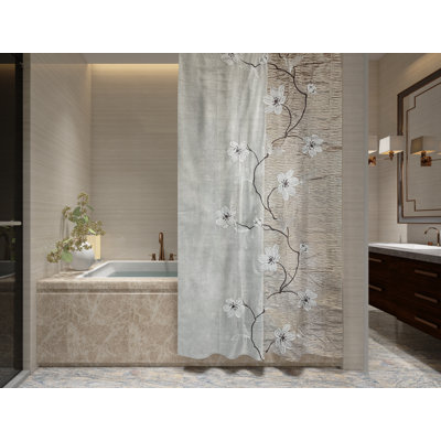 Morden&cassic Combine Magnolia Vine Printed Fabric Shower Curtain - 72"x 84"
