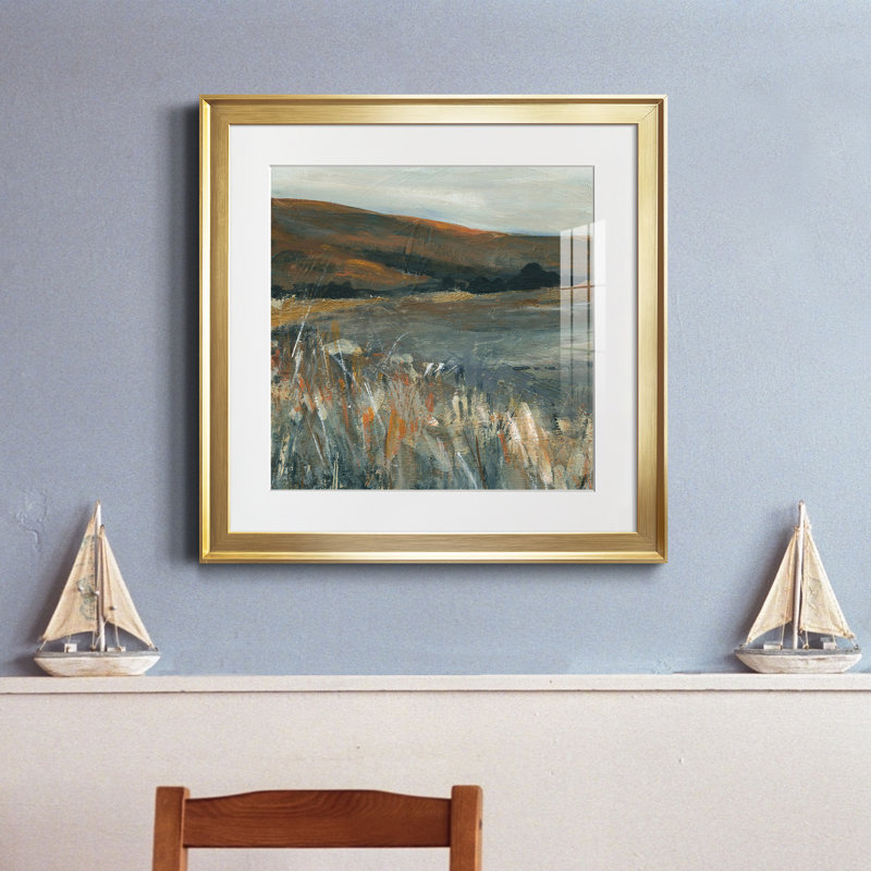 Cuivre crépuscule I - peinture encadrée, H 22,5 po x l 22,5 po x P 1,5 po, Papier encadré doré