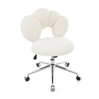 360°Swivel Height Adjustable,Swivel Chair,Teddy fabric,home office chair