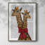 «Giraffes and Bow», reproduction encadrée-2024240346