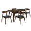 Ensemble de table de salle à manger 5 pièces, 1 table et 4 chaises, structure en bois d'hévéa, dossier ergonomique, chaises rembourrées-1796733877