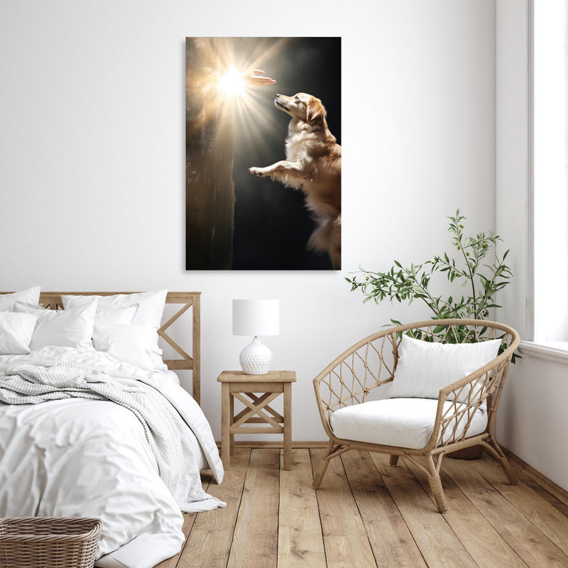 Chien 1 - 1 pièce, impression sur toile tendue, H 36 po x l 24 po x P 1,25 po