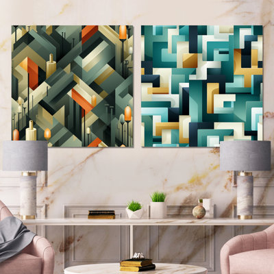 Daeisha - Abstract Shapes Wall Art Prints Set Of 2