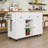 Rolling Expandable Kitchen Island with Dining Table, Storage Shelves, Power Outlet and 3 Drawers-89146163