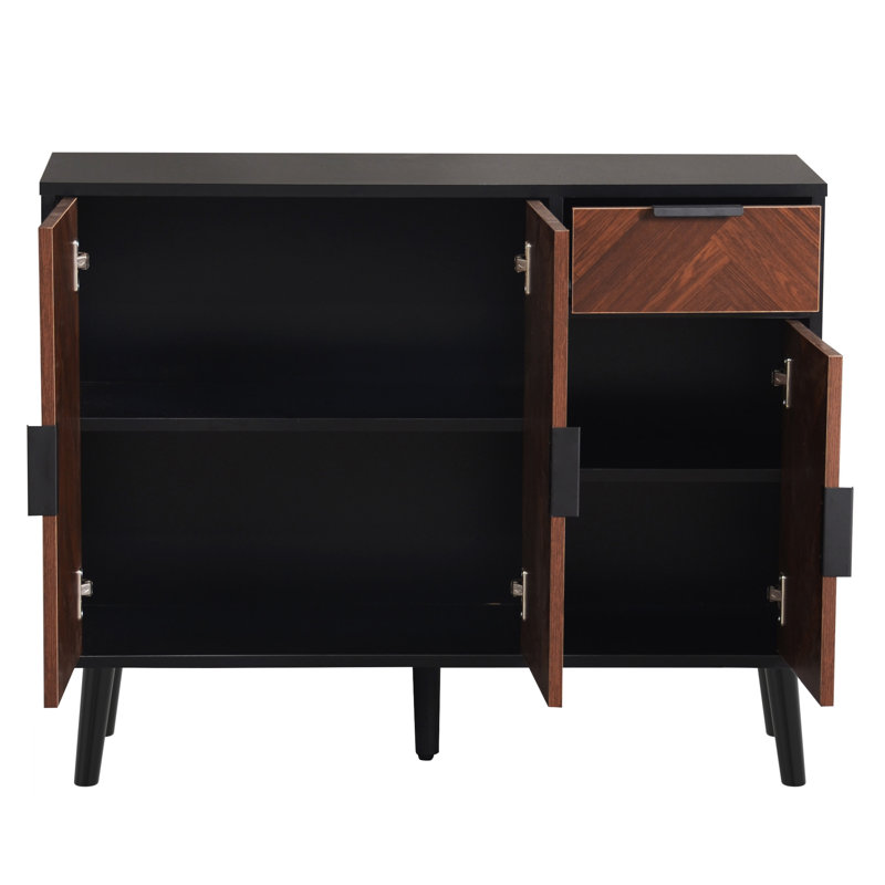 Buffet avec tablettes réglables en hauteur, Brun