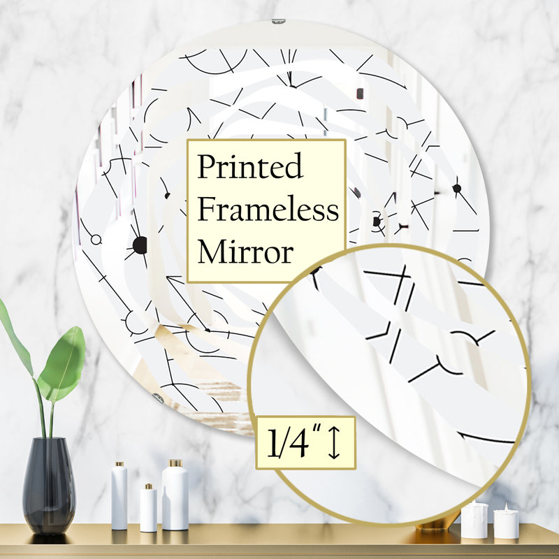 Miroir mural moderne dessiné à la main, H 31,5 po x l po