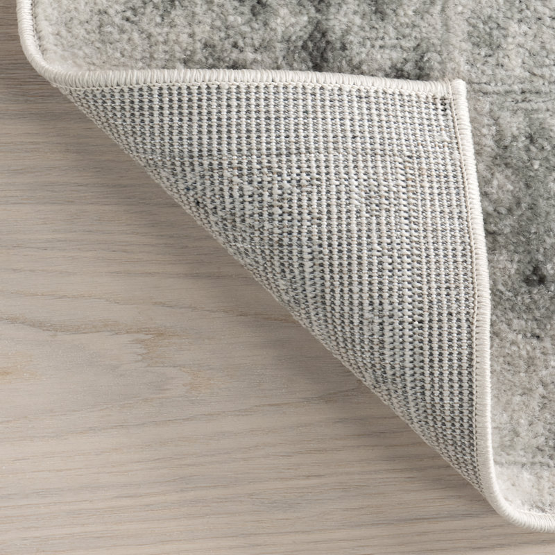 Almirka Medallion Runner Rug Ivory/Grey for Home Decor