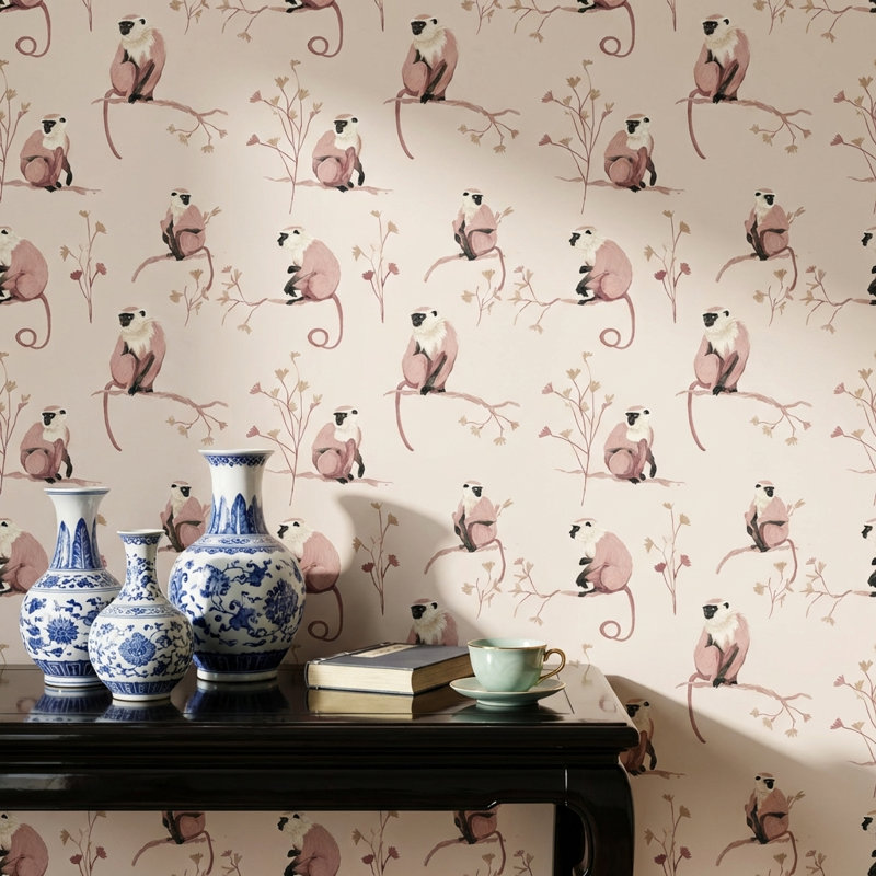 Papier peint nature fantaisiste Monkeys, Peler et coller