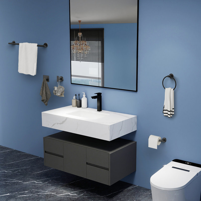 Ensemble d'accessoires de salle de bain mural en acier inoxydable Topcraft, 9 pièces