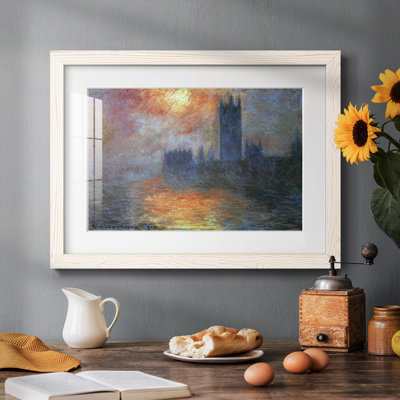 Coucher de soleil sur les maisons du Parlement à Monet