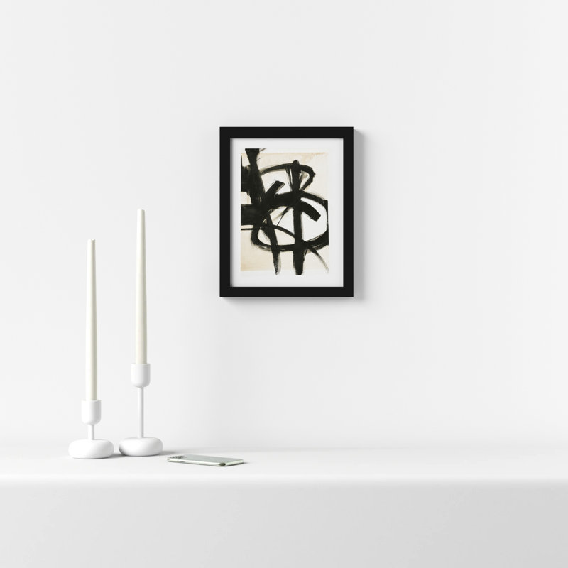 Graphical Shapes 7 by Design Fabrikken, 14.12" H x 11.12" W x 0.88" D, Black Framed Paper