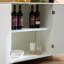 Buffet blanc texturé ondulé blanc avec porte pour cuisine, salon, entrée
