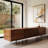 Mid Century Modern Tv Cabinet Slatted Doors Features 4 Interior Compartments-572489704