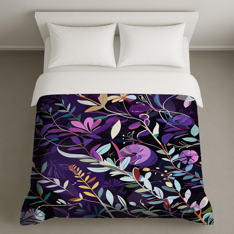 Housse de couette à motif floral Boho, Très grand lit