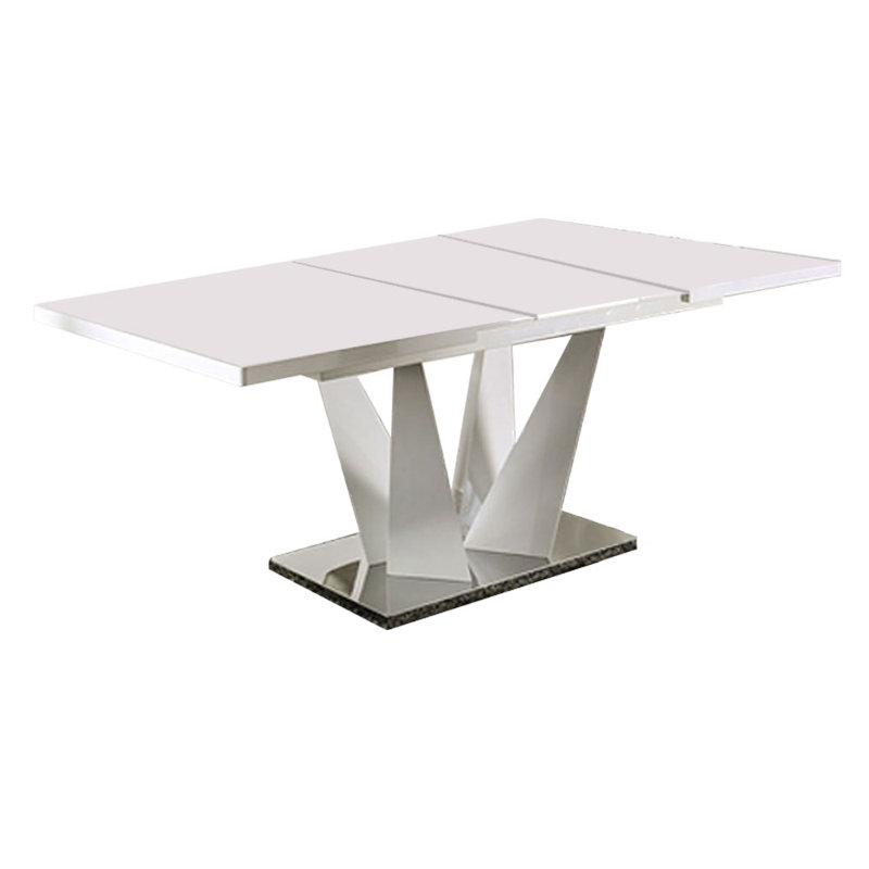 Welbert Glass Top Metal Base Dining Table