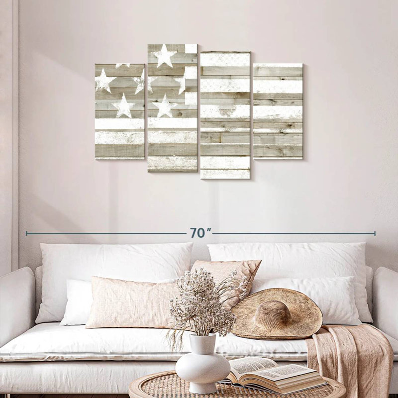 Drapeau Borges Rustic Americana, H 27 po x l 43 po