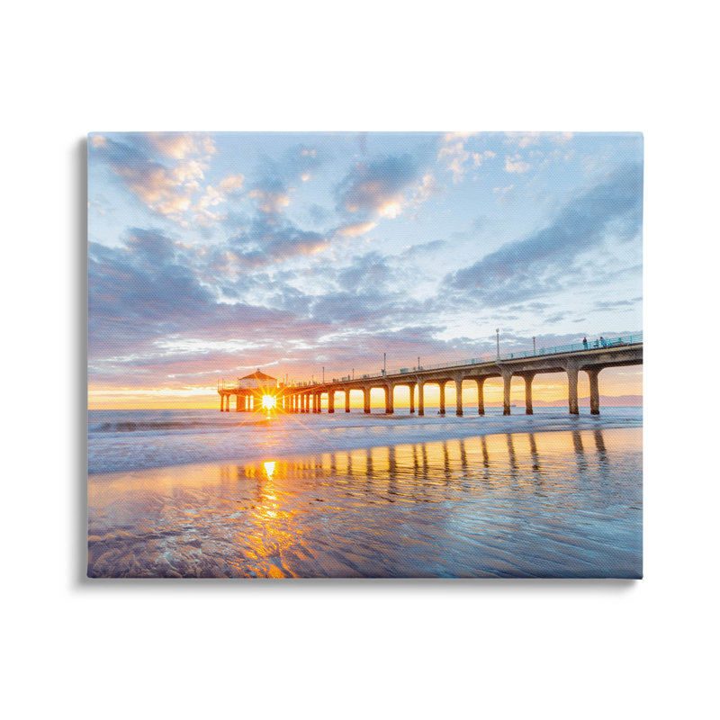 «Ocean Pier Sunrise Reflection», art mural par Jeff Poe, H 36 po x l 48 po x P 1,5 po