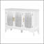 Élégante armoire de rangement blanche à 3 portes pour le salon et la salle à manger, grande capacité avec tablettes réglables et design moderne