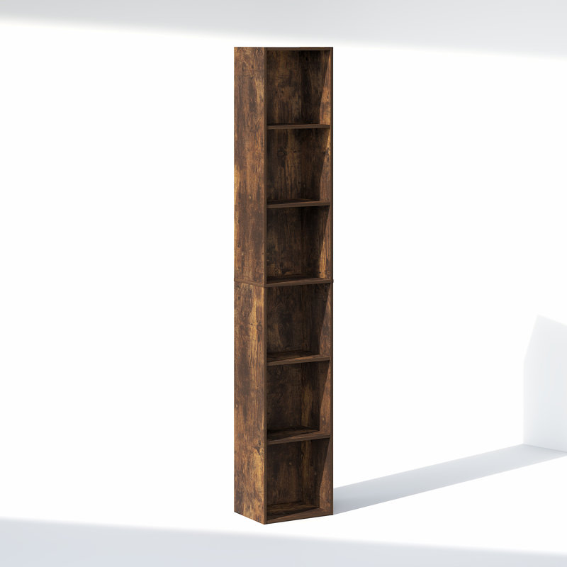 Furinno CUBICLE 6-Tier Closet Organizers and Storage, Closet Organizer, Open Shelf Closet Storage, for Wardrobe, Bedroom, Living Room, Amber Pine