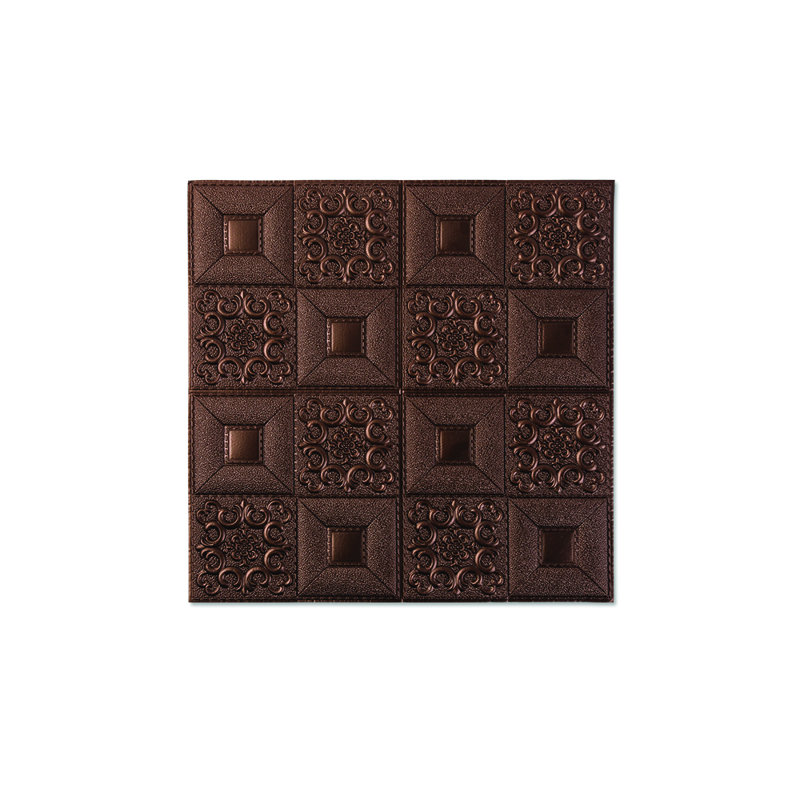 28" x 28" Peel and Stick Foam Wall Paneling, Brown