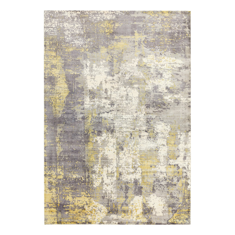 Midhurst Hand Woven Silky Gold/Grey Area Rug