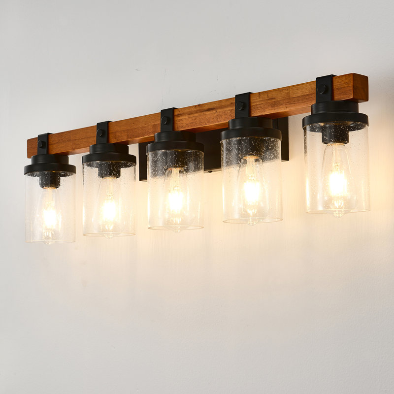 Lampes murales 5 lumières avec abat-jour en verre pour salle de bain, cuisine, salle à manger