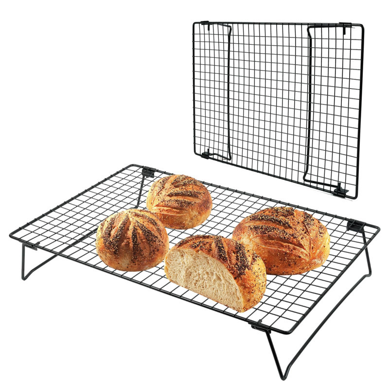 Support de refroidissement au levain, support de refroidissement robuste pour au levain, 17 x 11 x 3 pouces de hauteur, noir