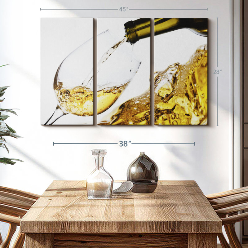 «White Wine Splash» sur, H 28 po x l 45 po x P 1,25 po