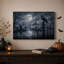 Art mural sur toile, "Black Raven on Iron Gate Misty Graveyard"-342785784