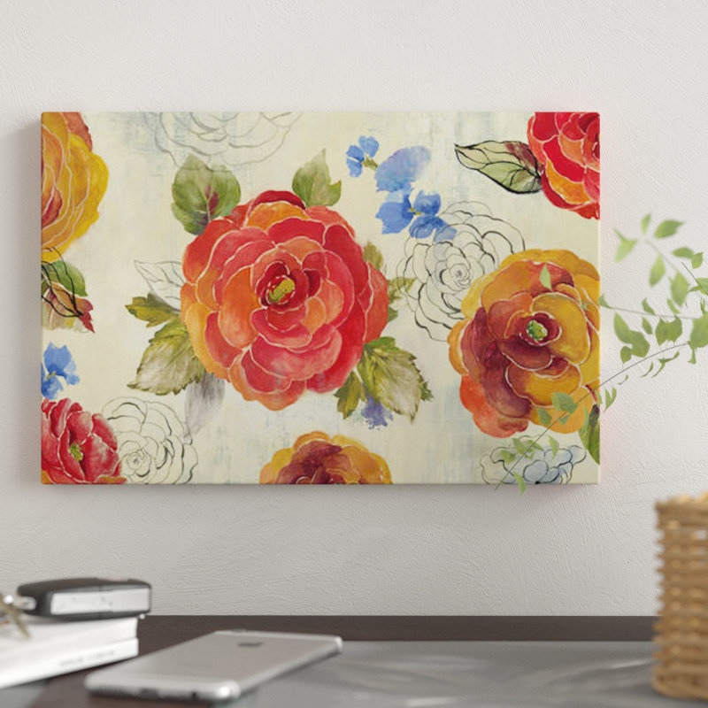 «Amelia Flowers» par PI Studio - reproduction sur toile tendue, H 8 po x l 12 po x P 0,75 po, Toile tendue, Pas de tapis